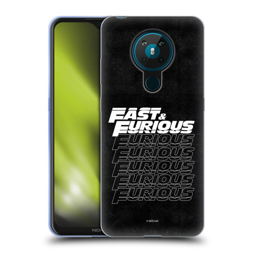 Fast & Furious Franchise Logo Art Black Text Soft Gel Case for Nokia 5.3