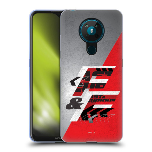 Fast & Furious Franchise Logo Art F&F Red Soft Gel Case for Nokia 5.3
