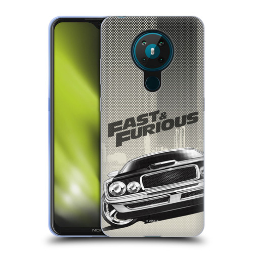 Fast & Furious Franchise Logo Art Halftone Car Soft Gel Case for Nokia 5.3