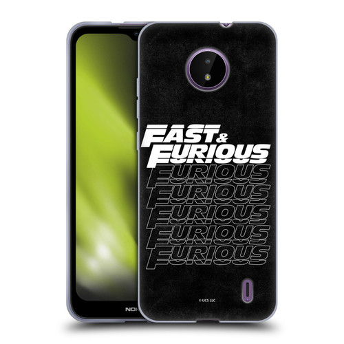 Fast & Furious Franchise Logo Art Black Text Soft Gel Case for Nokia C10 / C20