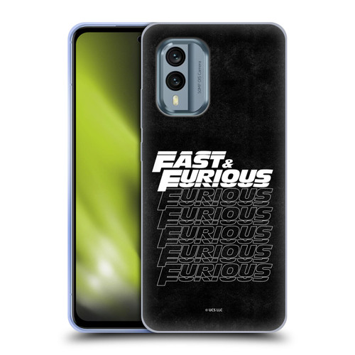 Fast & Furious Franchise Logo Art Black Text Soft Gel Case for Nokia X30