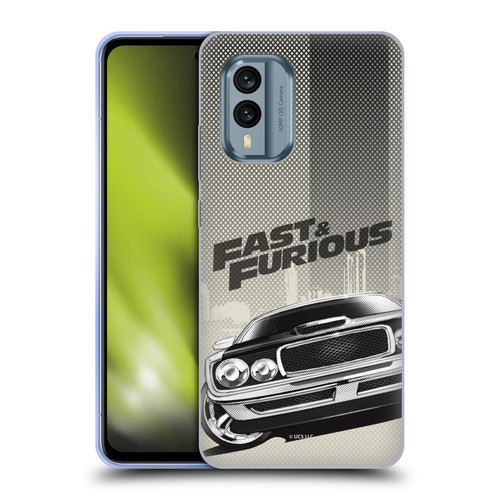 Fast & Furious Franchise Logo Art Halftone Car Soft Gel Case for Nokia X30