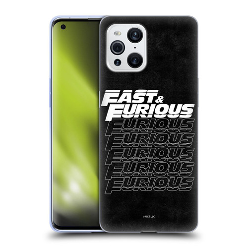 Fast & Furious Franchise Logo Art Black Text Soft Gel Case for OPPO Find X3 / Pro