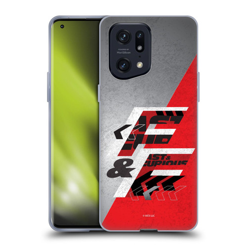 Fast & Furious Franchise Logo Art F&F Red Soft Gel Case for OPPO Find X5 Pro