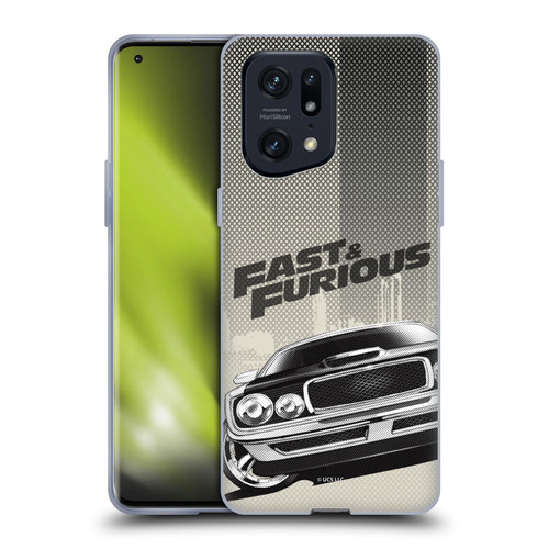 Fast & Furious Franchise Logo Art Halftone Car Soft Gel Case for OPPO Find X5 Pro