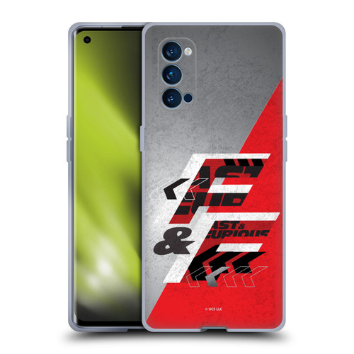 Fast & Furious Franchise Logo Art F&F Red Soft Gel Case for OPPO Reno 4 Pro 5G