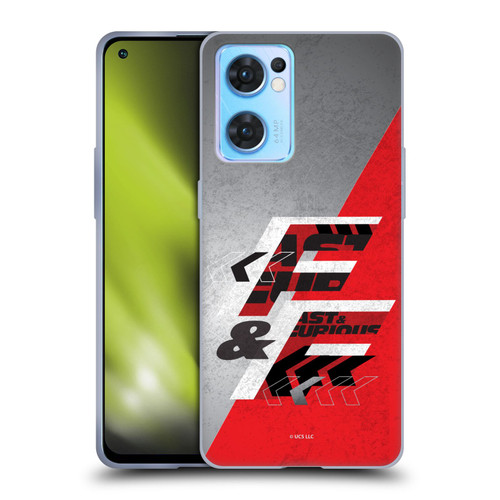 Fast & Furious Franchise Logo Art F&F Red Soft Gel Case for OPPO Reno7 5G / Find X5 Lite