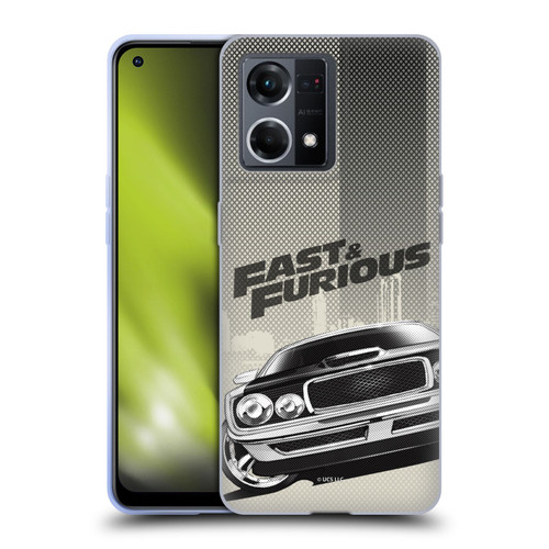 Fast & Furious Franchise Logo Art Halftone Car Soft Gel Case for OPPO Reno8 4G