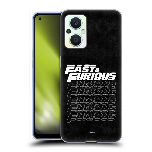 Fast & Furious Franchise Logo Art Black Text Soft Gel Case for OPPO Reno8 Lite