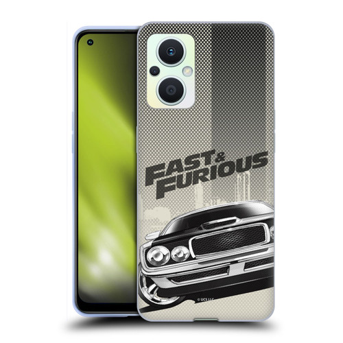 Fast & Furious Franchise Logo Art Halftone Car Soft Gel Case for OPPO Reno8 Lite