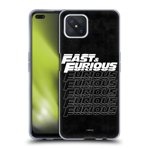 Fast & Furious Franchise Logo Art Black Text Soft Gel Case for OPPO Reno4 Z 5G
