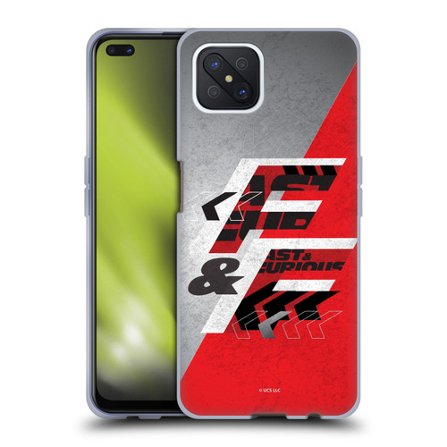 Fast & Furious Franchise Logo Art F&F Red Soft Gel Case for OPPO Reno4 Z 5G