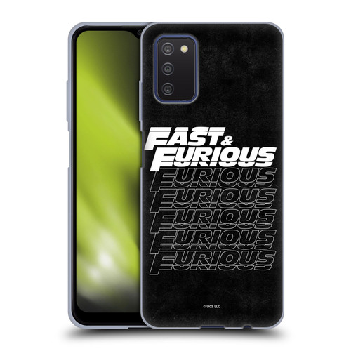 Fast & Furious Franchise Logo Art Black Text Soft Gel Case for Samsung Galaxy A03s (2021)