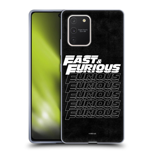 Fast & Furious Franchise Logo Art Black Text Soft Gel Case for Samsung Galaxy S10 Lite