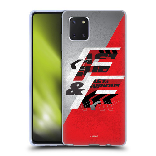 Fast & Furious Franchise Logo Art F&F Red Soft Gel Case for Samsung Galaxy Note10 Lite