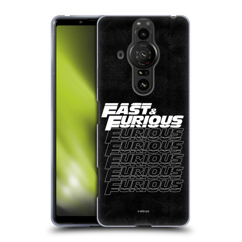 Fast & Furious Franchise Logo Art Black Text Soft Gel Case for Sony Xperia Pro-I