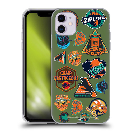 Jurassic World: Camp Cretaceous Character Art Pattern Icons Soft Gel Case for Apple iPhone 11