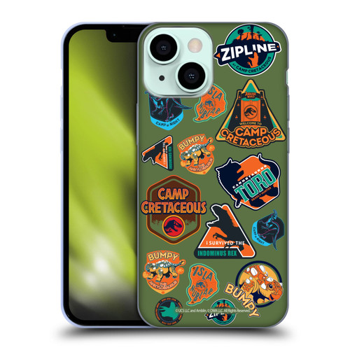 Jurassic World: Camp Cretaceous Character Art Pattern Icons Soft Gel Case for Apple iPhone 13 Mini