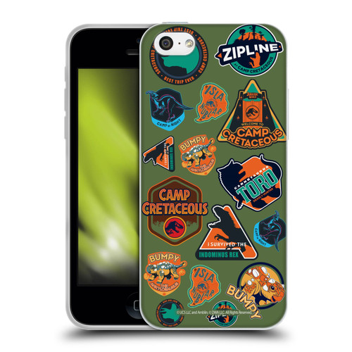 Jurassic World: Camp Cretaceous Character Art Pattern Icons Soft Gel Case for Apple iPhone 5c