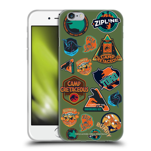 Jurassic World: Camp Cretaceous Character Art Pattern Icons Soft Gel Case for Apple iPhone 6 / iPhone 6s