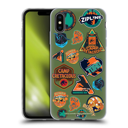 Jurassic World: Camp Cretaceous Character Art Pattern Icons Soft Gel Case for Apple iPhone XS Max