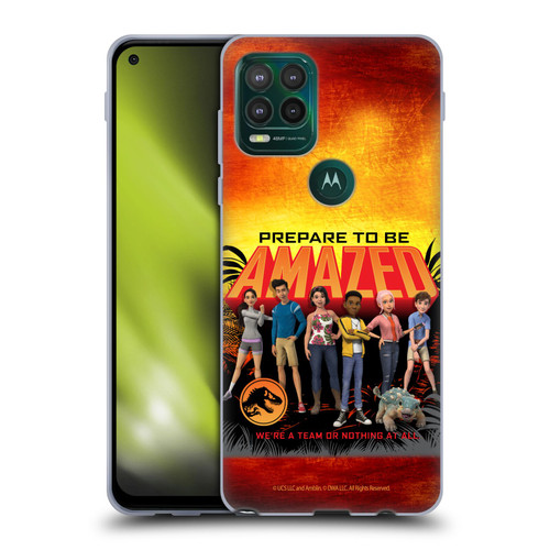 Jurassic World: Camp Cretaceous Character Art Amazed Soft Gel Case for Motorola Moto G Stylus 5G 2021