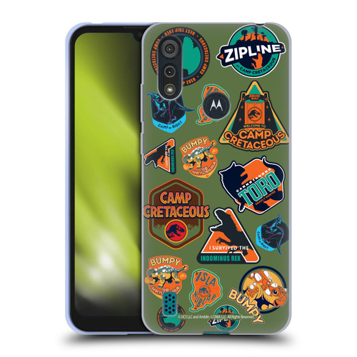 Jurassic World: Camp Cretaceous Character Art Pattern Icons Soft Gel Case for Motorola Moto E6s (2020)