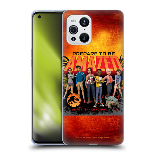 Jurassic World: Camp Cretaceous Character Art Amazed Soft Gel Case for OPPO Find X3 / Pro