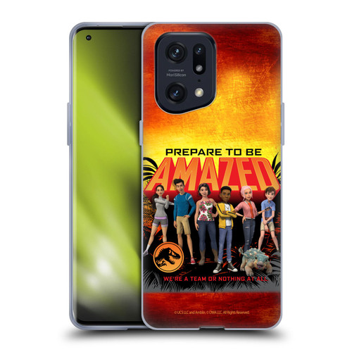 Jurassic World: Camp Cretaceous Character Art Amazed Soft Gel Case for OPPO Find X5 Pro