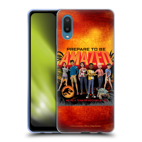 Jurassic World: Camp Cretaceous Character Art Amazed Soft Gel Case for Samsung Galaxy A02/M02 (2021)