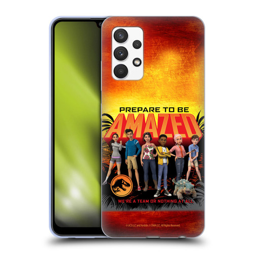 Jurassic World: Camp Cretaceous Character Art Amazed Soft Gel Case for Samsung Galaxy A32 (2021)