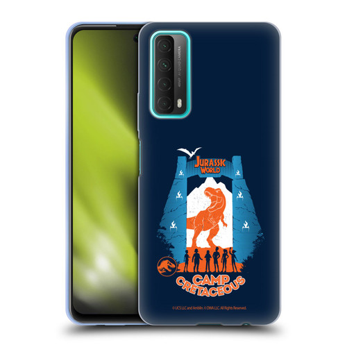 Jurassic World: Camp Cretaceous Dinosaur Graphics Silhouette Soft Gel Case for Huawei P Smart (2021)