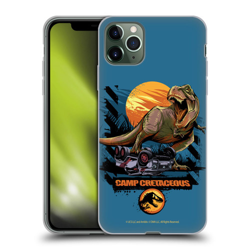 Jurassic World: Camp Cretaceous Dinosaur Graphics Blue Soft Gel Case for Apple iPhone 11 Pro Max