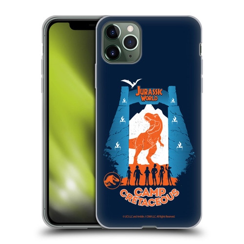 Jurassic World: Camp Cretaceous Dinosaur Graphics Silhouette Soft Gel Case for Apple iPhone 11 Pro Max