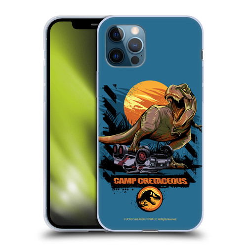 Jurassic World: Camp Cretaceous Dinosaur Graphics Blue Soft Gel Case for Apple iPhone 12 / iPhone 12 Pro
