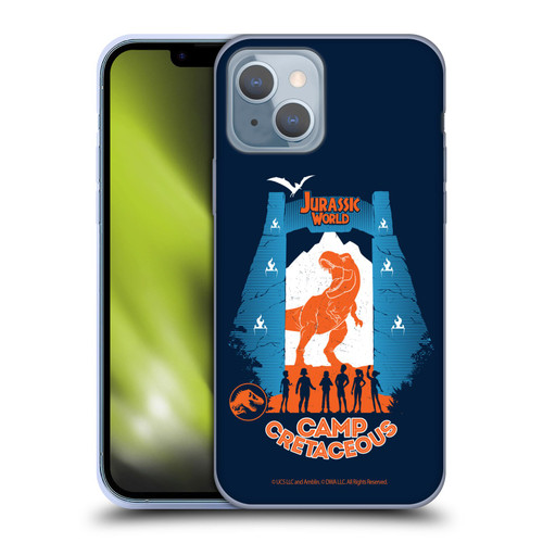 Jurassic World: Camp Cretaceous Dinosaur Graphics Silhouette Soft Gel Case for Apple iPhone 14