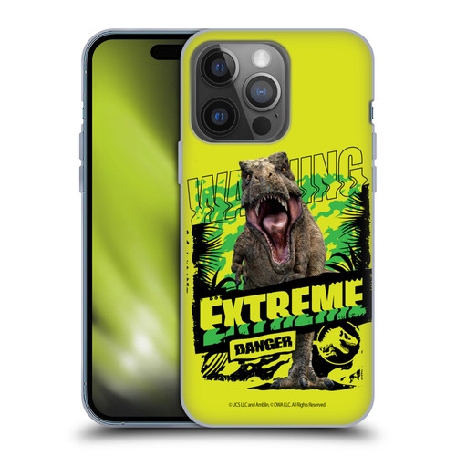 Jurassic World: Camp Cretaceous Dinosaur Graphics Extreme Danger Soft Gel Case for Apple iPhone 14 Pro