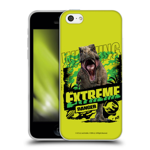 Jurassic World: Camp Cretaceous Dinosaur Graphics Extreme Danger Soft Gel Case for Apple iPhone 5c