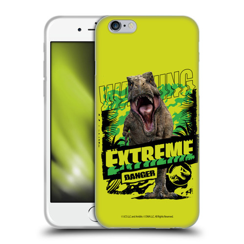 Jurassic World: Camp Cretaceous Dinosaur Graphics Extreme Danger Soft Gel Case for Apple iPhone 6 / iPhone 6s