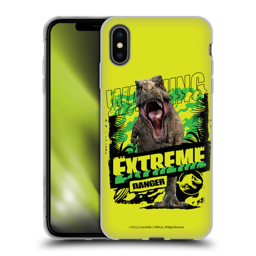 Jurassic World: Camp Cretaceous Dinosaur Graphics Extreme Danger Soft Gel Case for Apple iPhone XS Max