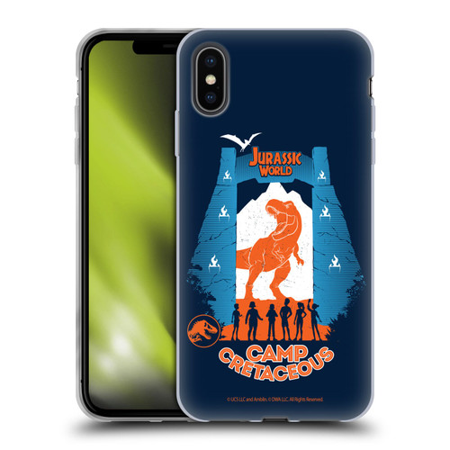 Jurassic World: Camp Cretaceous Dinosaur Graphics Silhouette Soft Gel Case for Apple iPhone XS Max