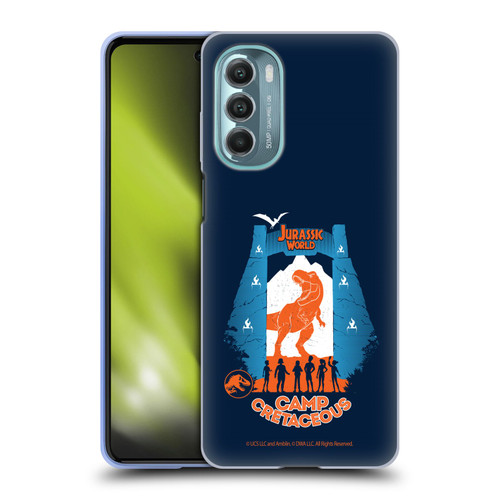Jurassic World: Camp Cretaceous Dinosaur Graphics Silhouette Soft Gel Case for Motorola Moto G Stylus 5G (2022)