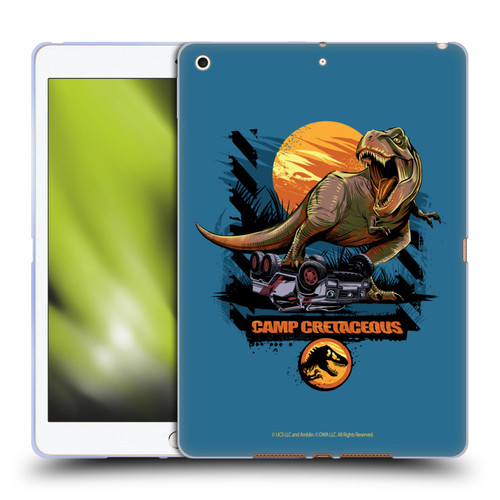 Jurassic World: Camp Cretaceous Dinosaur Graphics Blue Soft Gel Case for Apple iPad 10.2 2019/2020/2021