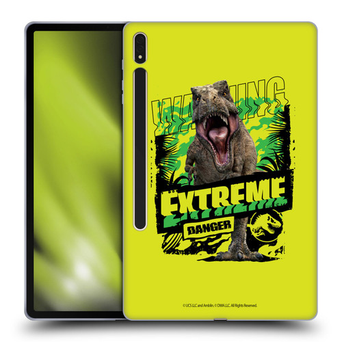 Jurassic World: Camp Cretaceous Dinosaur Graphics Extreme Danger Soft Gel Case for Samsung Galaxy Tab S8 Plus