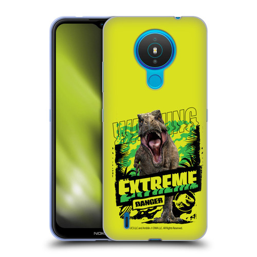 Jurassic World: Camp Cretaceous Dinosaur Graphics Extreme Danger Soft Gel Case for Nokia 1.4