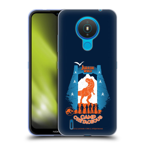 Jurassic World: Camp Cretaceous Dinosaur Graphics Silhouette Soft Gel Case for Nokia 1.4