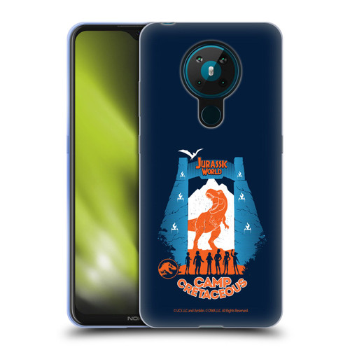 Jurassic World: Camp Cretaceous Dinosaur Graphics Silhouette Soft Gel Case for Nokia 5.3