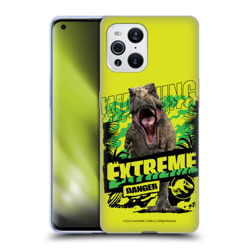 Jurassic World: Camp Cretaceous Dinosaur Graphics Extreme Danger Soft Gel Case for OPPO Find X3 / Pro