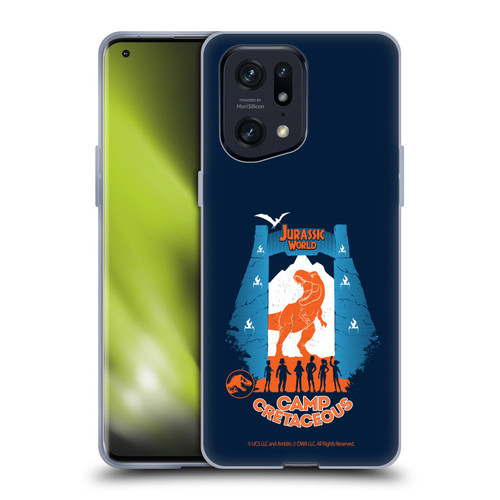Jurassic World: Camp Cretaceous Dinosaur Graphics Silhouette Soft Gel Case for OPPO Find X5 Pro