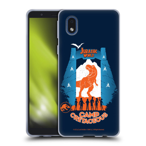 Jurassic World: Camp Cretaceous Dinosaur Graphics Silhouette Soft Gel Case for Samsung Galaxy A01 Core (2020)